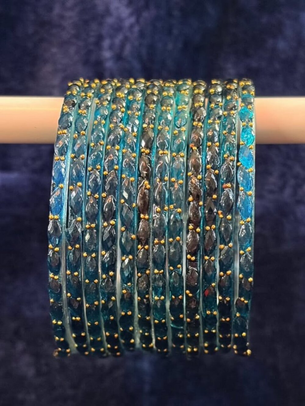 12pcs Women's Textured Acrylic Bangle Bracelets, Gold-Tone Dotted Stackable Wris